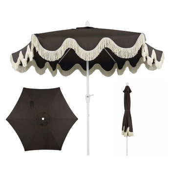 Collins 9 ft. Classic Cottage Tassel Market Patio Umbrella